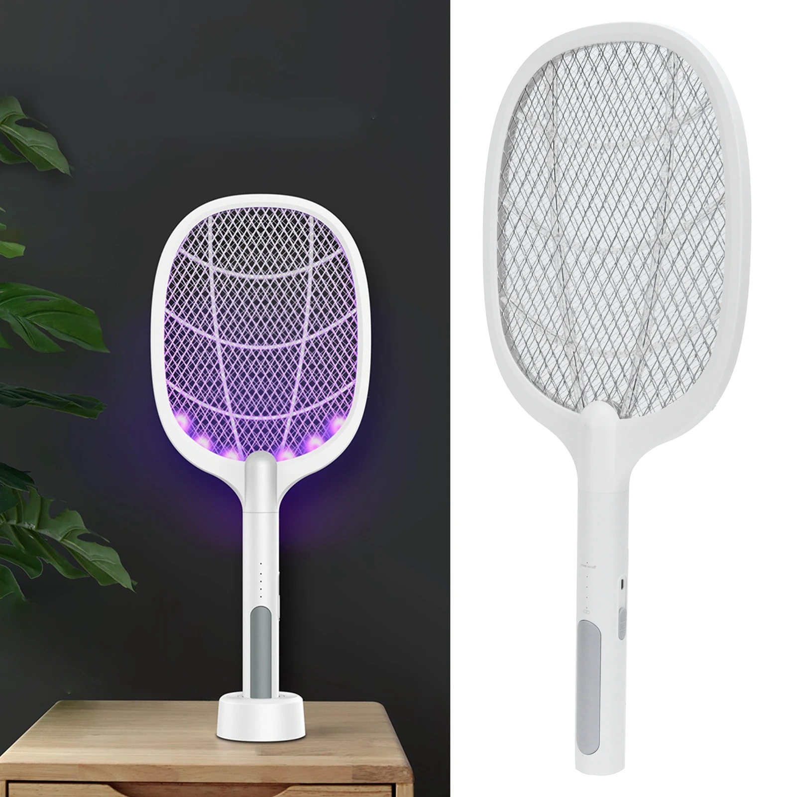 2 IN 1 Electric Mosquito Swatter Mosquito Killer USB Rechargeable Safety Super Mosquito Killing Bug Zapper Summer Fly Bat Trap