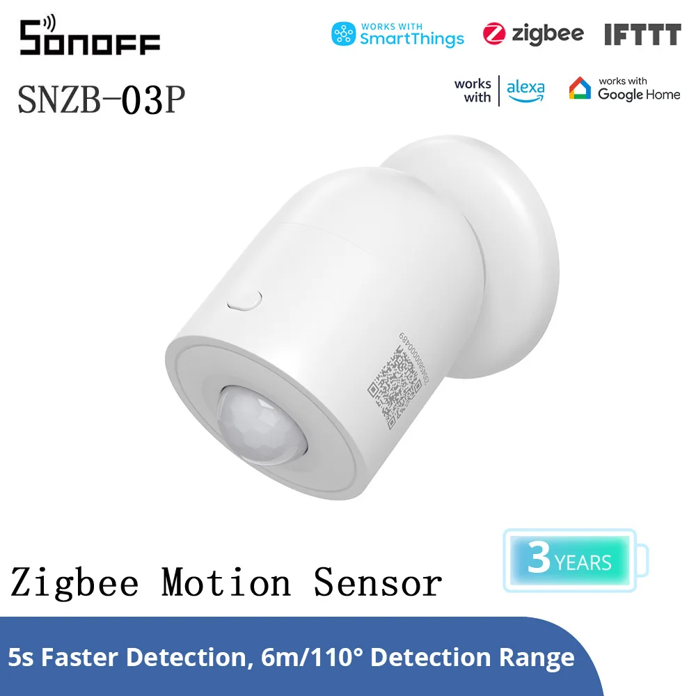 

Датчик движения SONOFF SNZB-03P Zigbee, умный детектор движения, обнаружение помещений, для домашней безопасности, связь с Умной сценой через eWeLink
