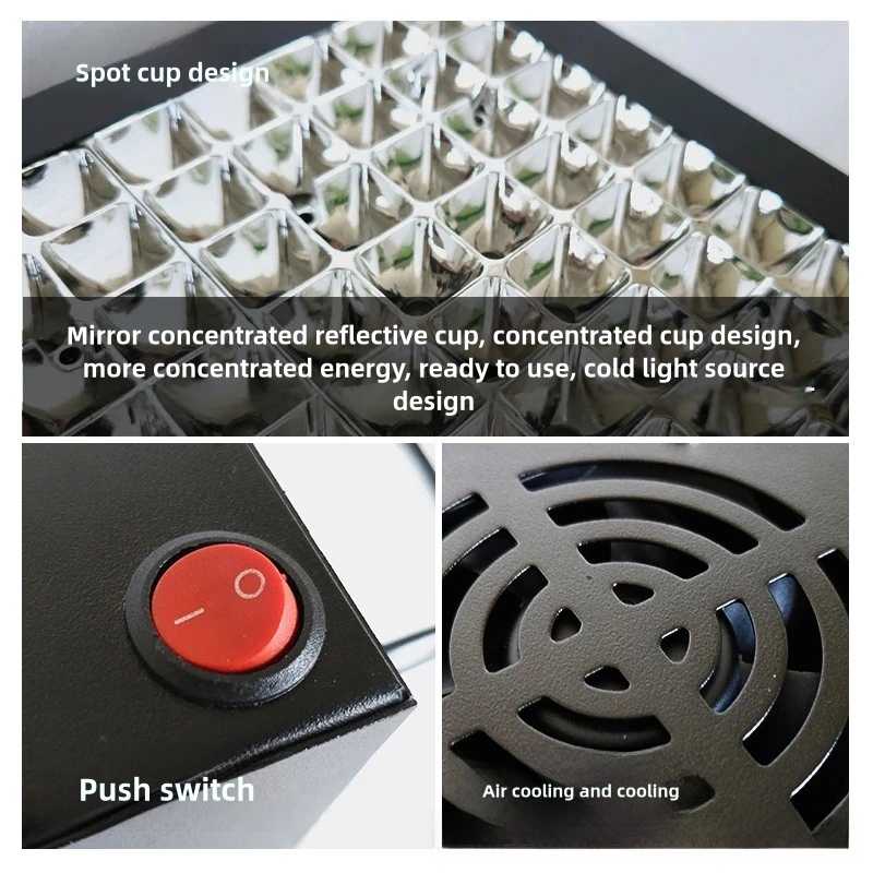 공기 냉각식 LED UV 자외선 램프(콘덴서 컵 포함) DIY 공예 산업 수리용 휴대용 고강도 조명 220V