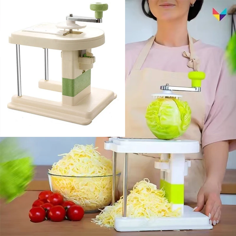 

Multifunctional Cabbage Cutting Vegetable Cutter Wide Mouth Fruit Salad Graters Manual Crusher Food Processor Kitchen Utensils