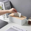 Cover For Disposable Paper Facial Tissue Bamboo Rectangular Napkin Holder For Bathroom Vanity Desk Office Bamboo Tissue Box 3