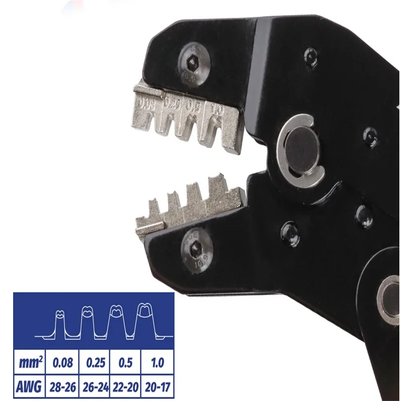 Crimping Tools For PH2.0/XH2.54/2.8/3.0/3.96/KF2510/JST Terminal SN-2549S 0.08-1.0mm²/AWG28-18 Wire Ratcheting Pliers 4
