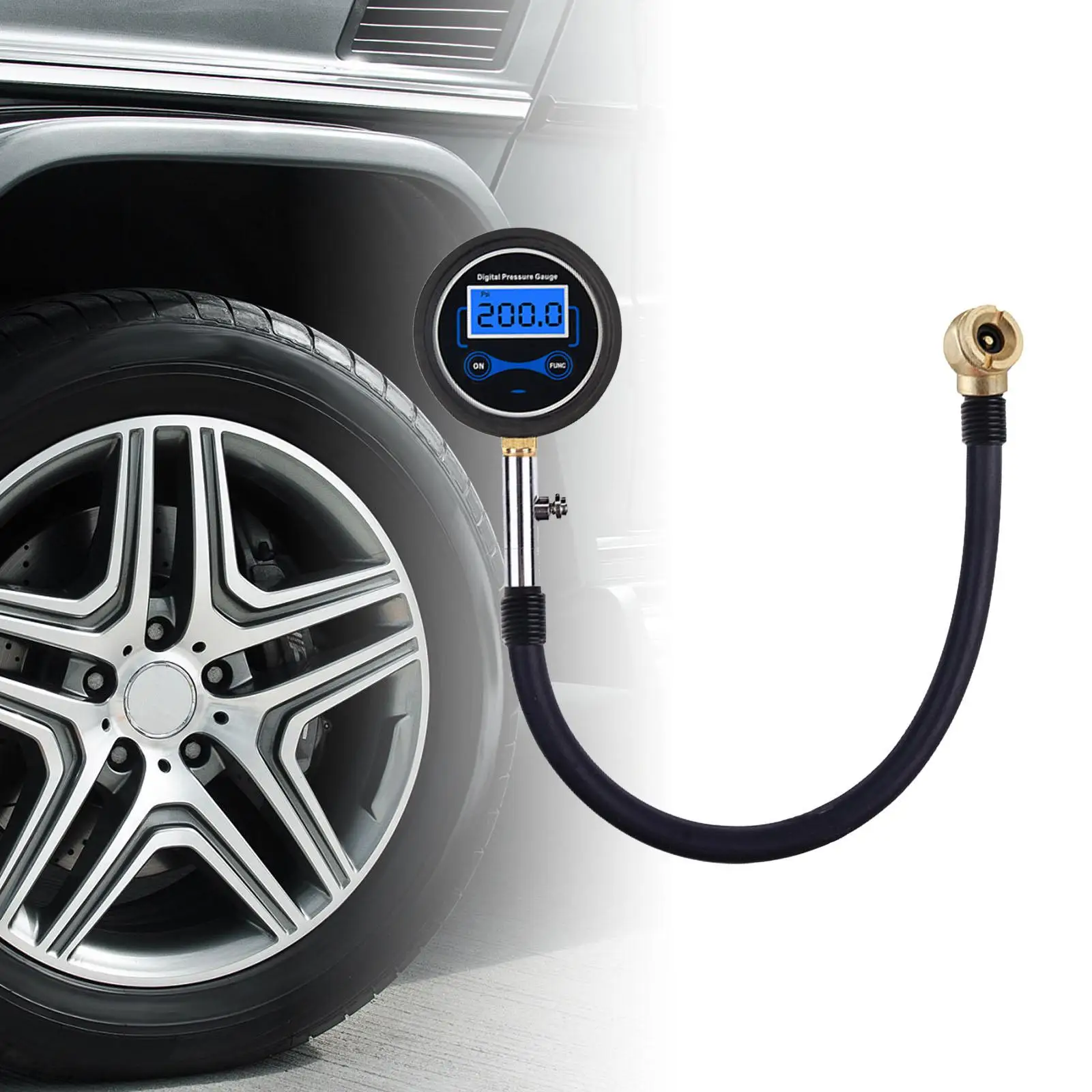 

Манометр для шин, 200 PSI, измеритель давления воздуха в шинах, сверхмощный ЖК-экран 200