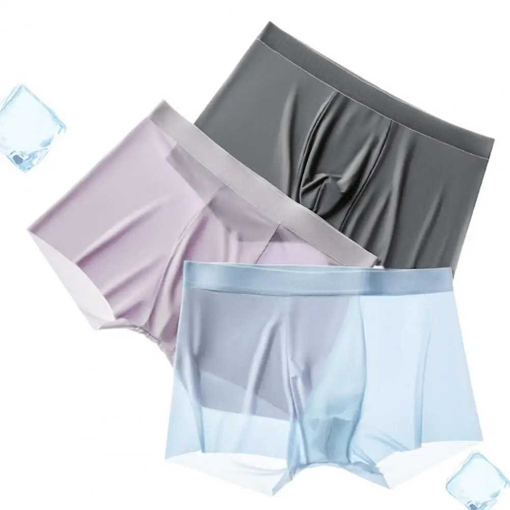 

Ice Silk Underwear Men Ice Silk Briefs Seamless Ice Silk Men's Boxers Soft Breathable Underwear with for Comfortable