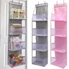 4 Layer Foldable Hanging Storage Bag Multi-functional Fabric Storage Bags for Wall-mounted Cabinet Door Bra Snacks Toys Clothes 1