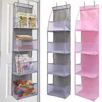 4 Layer Foldable Hanging Storage Bag Multi-functional Fabric Storage Bags for Wall-mounted Cabinet Door Bra Snacks Toys Clothes 1