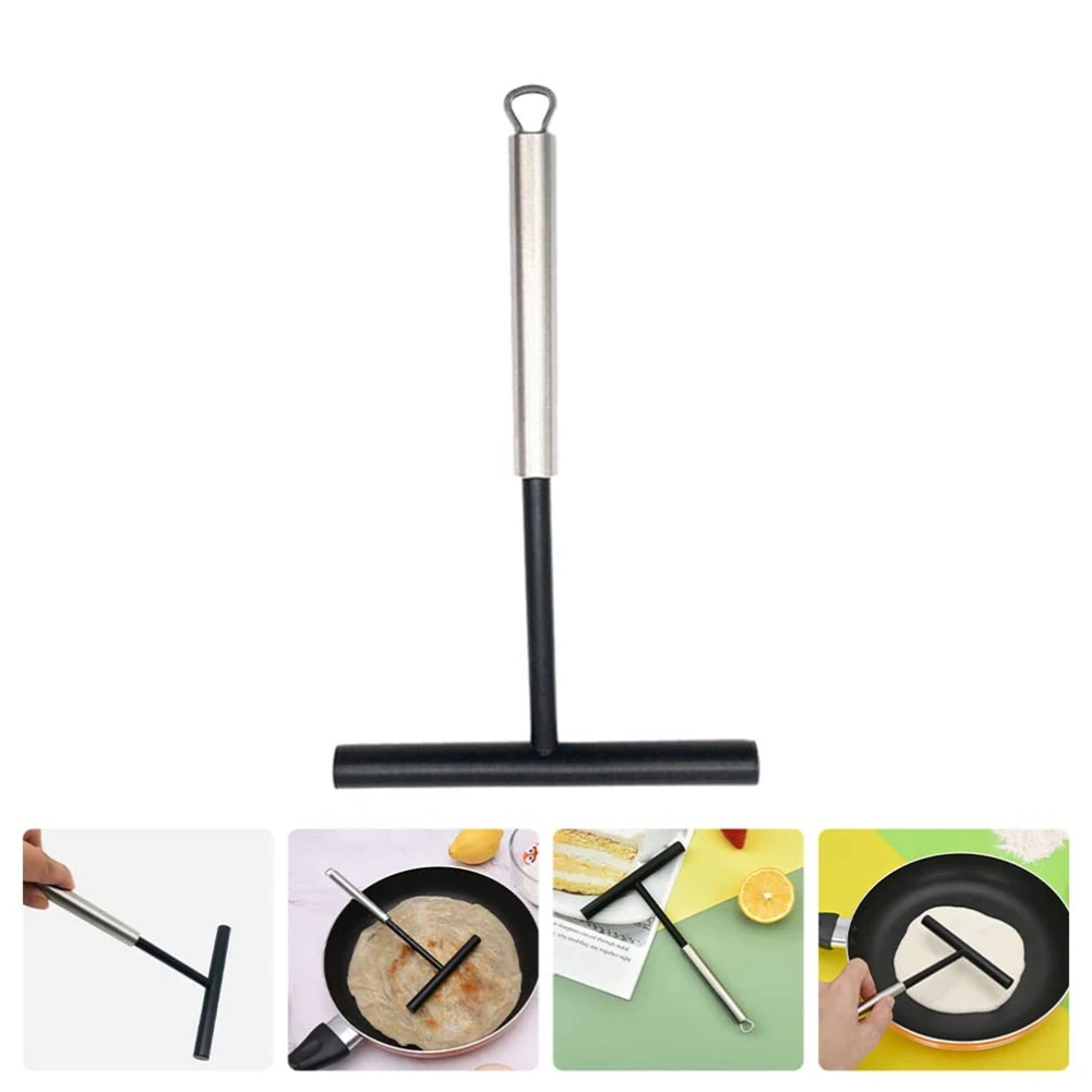 Pancake Tool 2Pcs Crepes Distributors Silicone Stainless Steel Spatula Spreader For Pancakes Baking