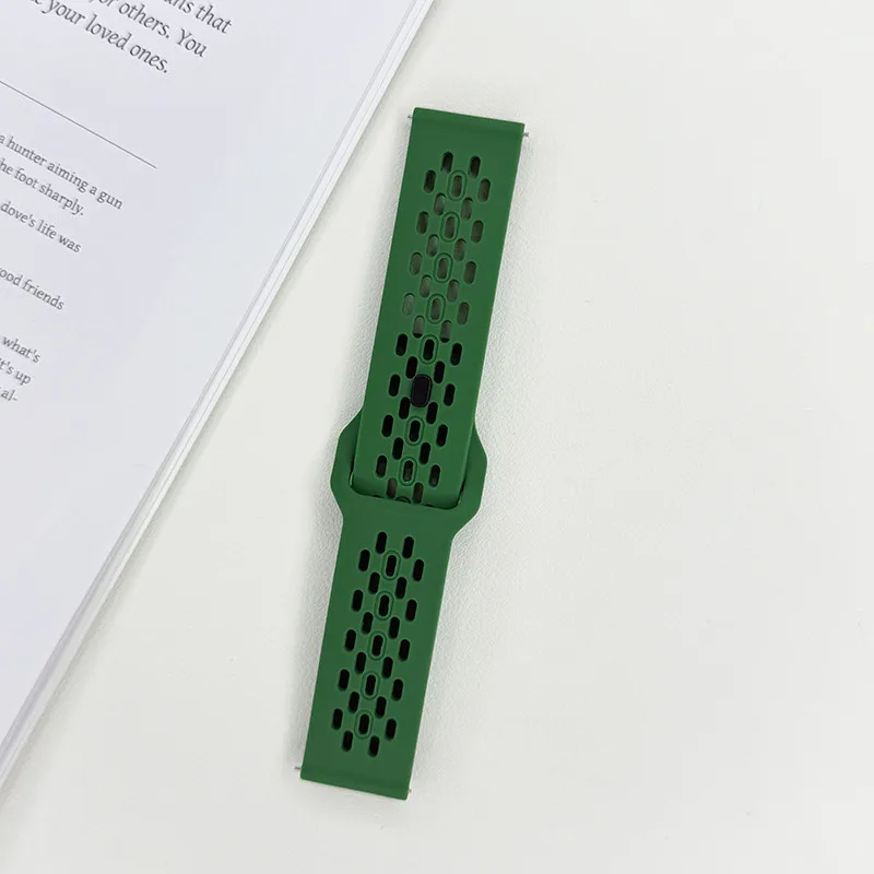Multicolored Mesh Sports Silicone Watch Strap, 20mm 22mm
