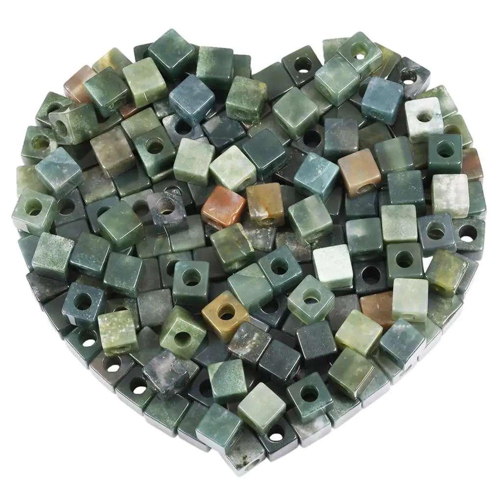 

20pcs/Lot 10mm Square Big Hole Beads Natural Crystal Stone Loose Spacer Beads Charms For Jewelry Making DIY Necklace Accessories