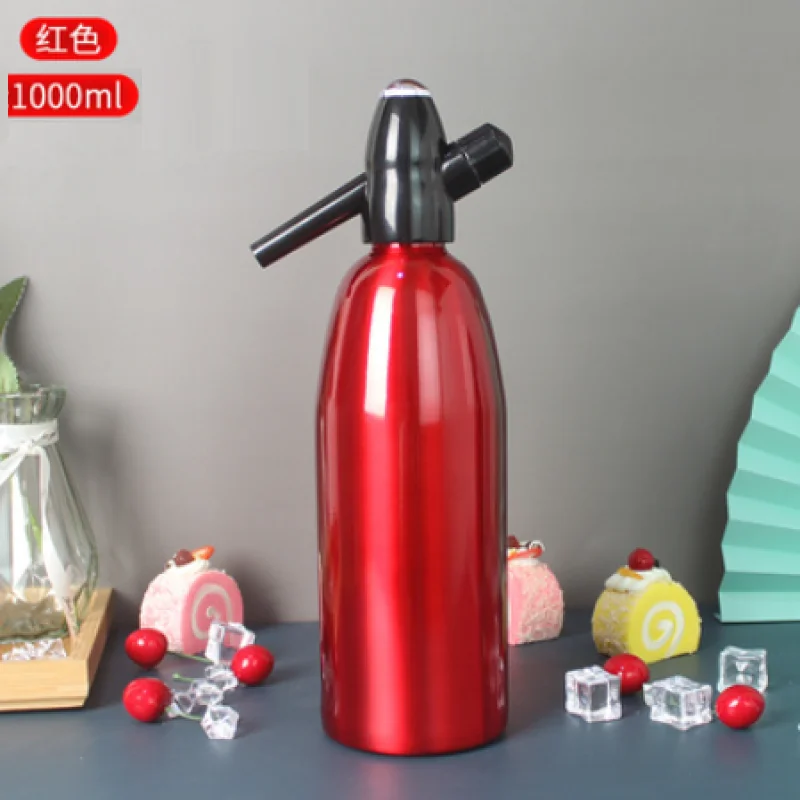 1L Aluminum Professional Soda Water bubble Siphon Sparkle Maker Accessories Bar Kitchen Dispenser cocktail Processing Gun Tools