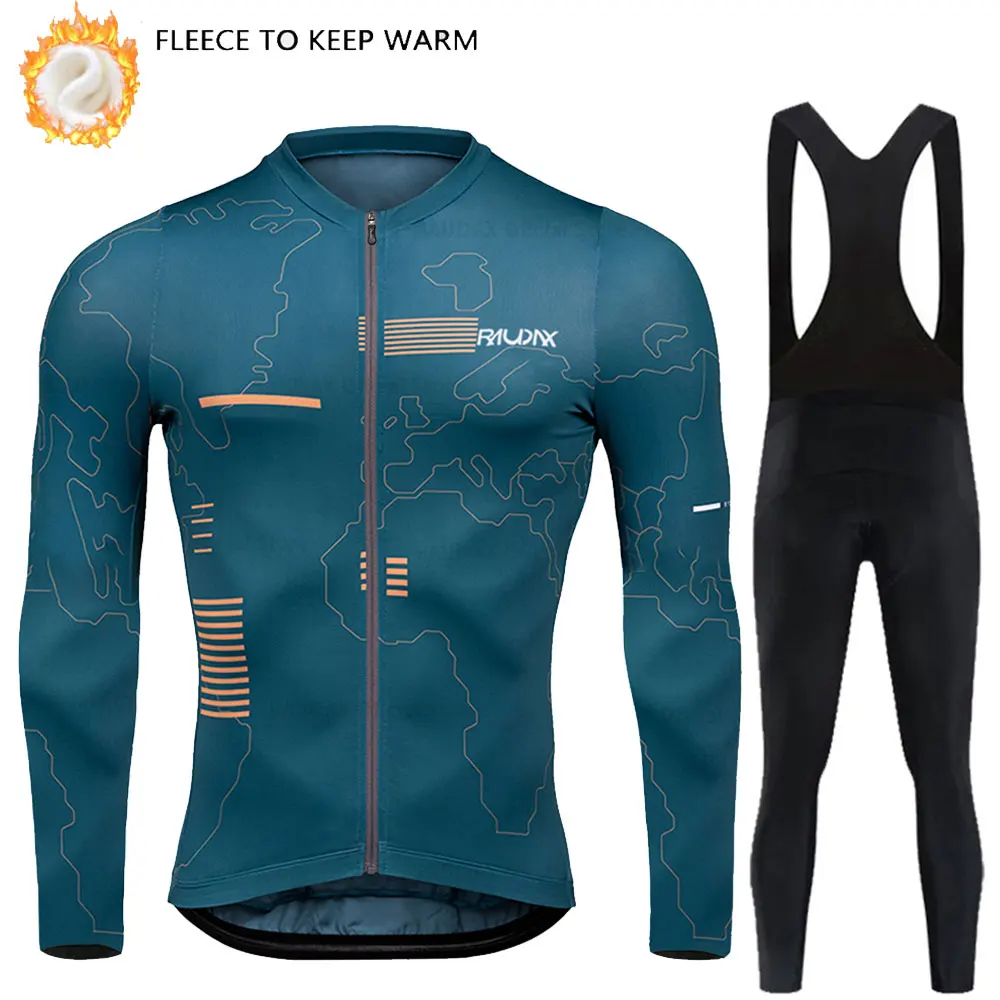 Conjunto De Ciclismo Para Hombre Invierno - Maillot Y Pantalones Térmicos Con Almohadilla Gel 19D