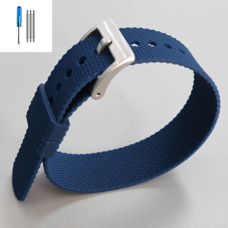 Waterproof Silicone Sport Watch Band - Soft Rubber NATO Strap Replacement Wristband