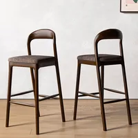 Wood With Back Bar Stools Balcony Modern Design Minimalist Office Barstools Relaxing Gaming Chaise De Bar Lounge Suite Furniture 6