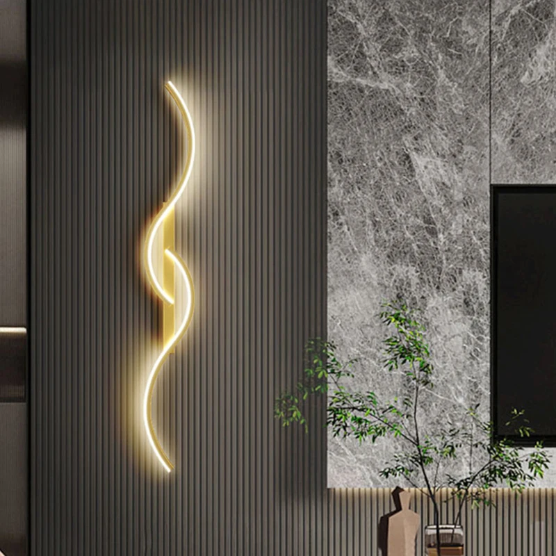

Modern LED Simplicity Strip Wall Lamp Lights Lighting For Bedroom Bedside Living Room Stairs TV Sofa Lobby Background Decor