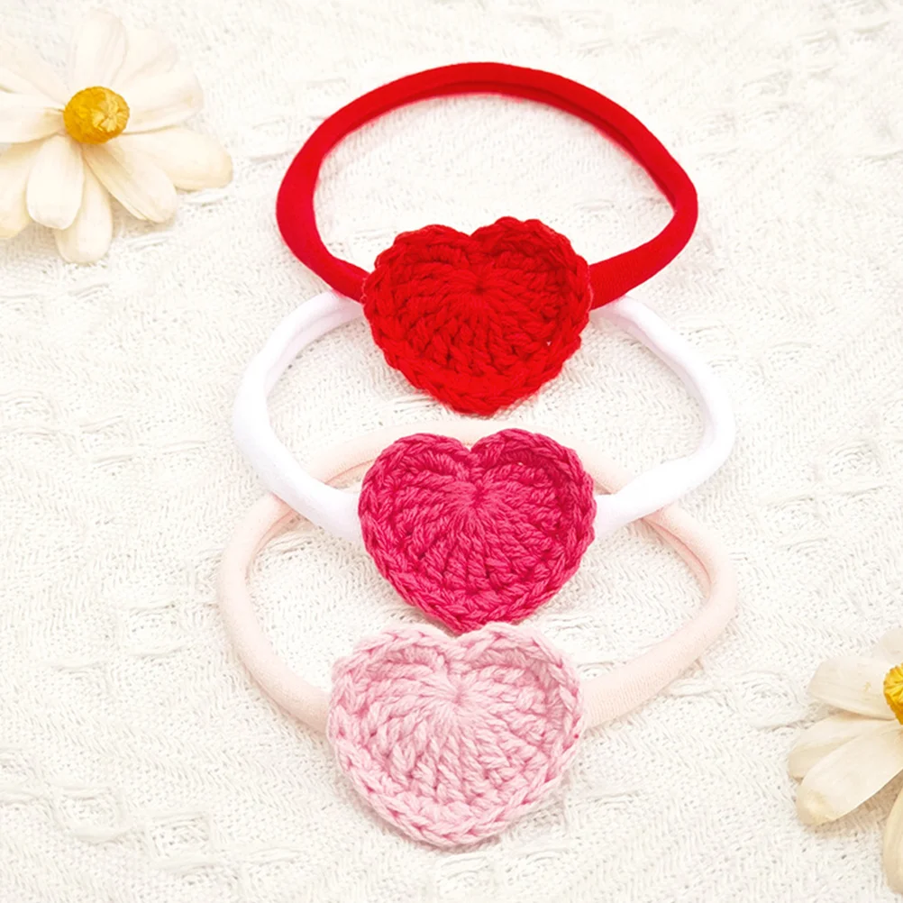 

3 pcs Baby Girl Headband Cute Heart Headband Crochet Heart Headband Children Headband