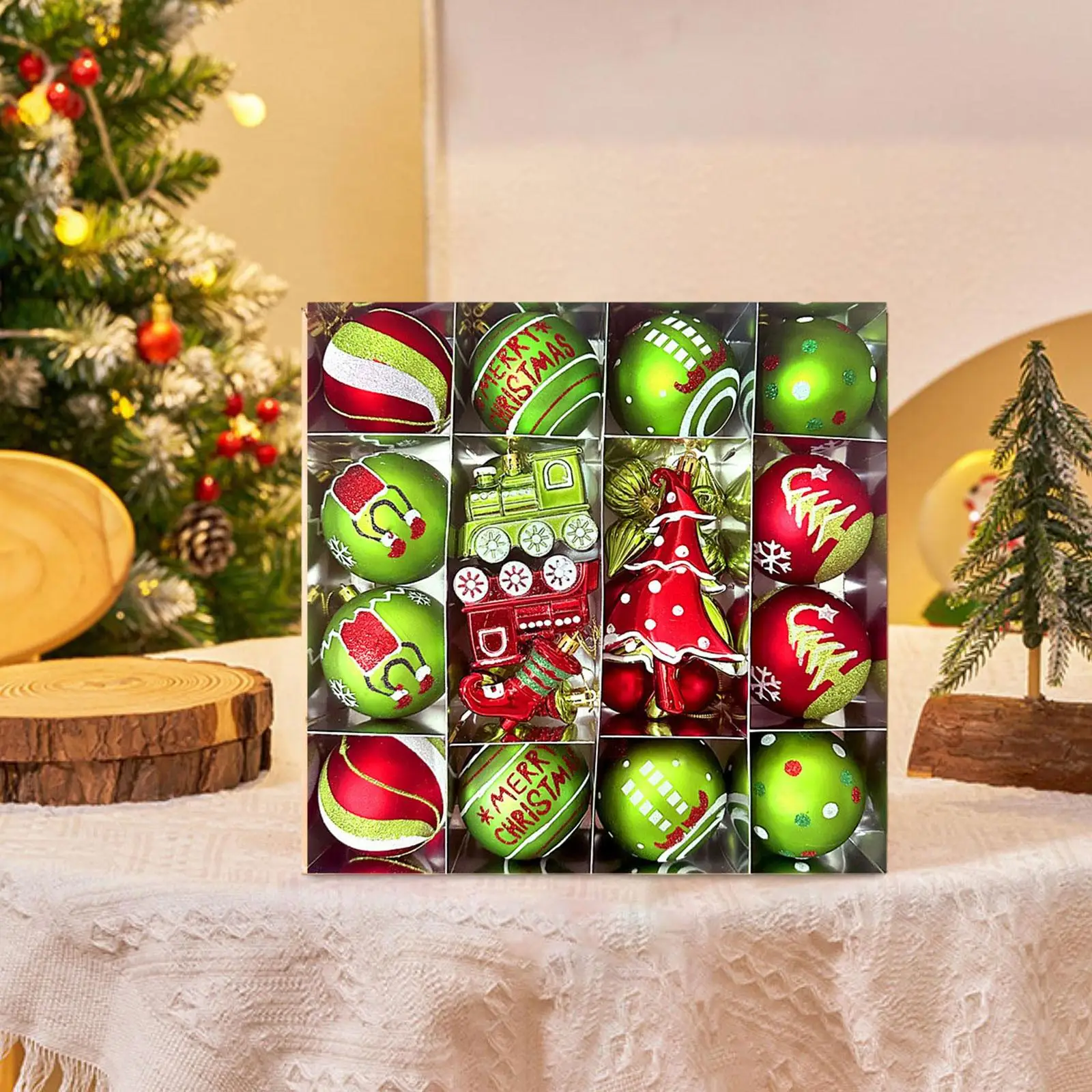 Christmas Ball Ornaments,Christmas Tree Decor Pendants Elegant Hanging Xmas Tree Ball Ornaments for Holiday Party Decorations