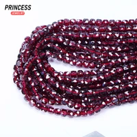 A++ Natural Red Garnet 3.8mm Cube Faceted Beads for Jewelry Making DIY Bracelet Necklace Accessories 1