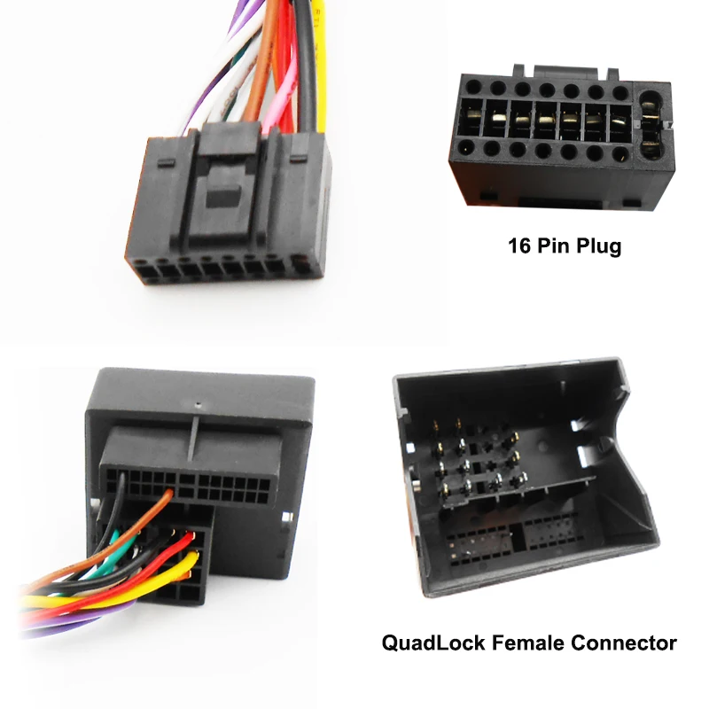 Adaptateur Antenne ISO Quadlock Pour AutoRadio VW, Audi, Seat, Skoda - Câble De Remplacement Universel