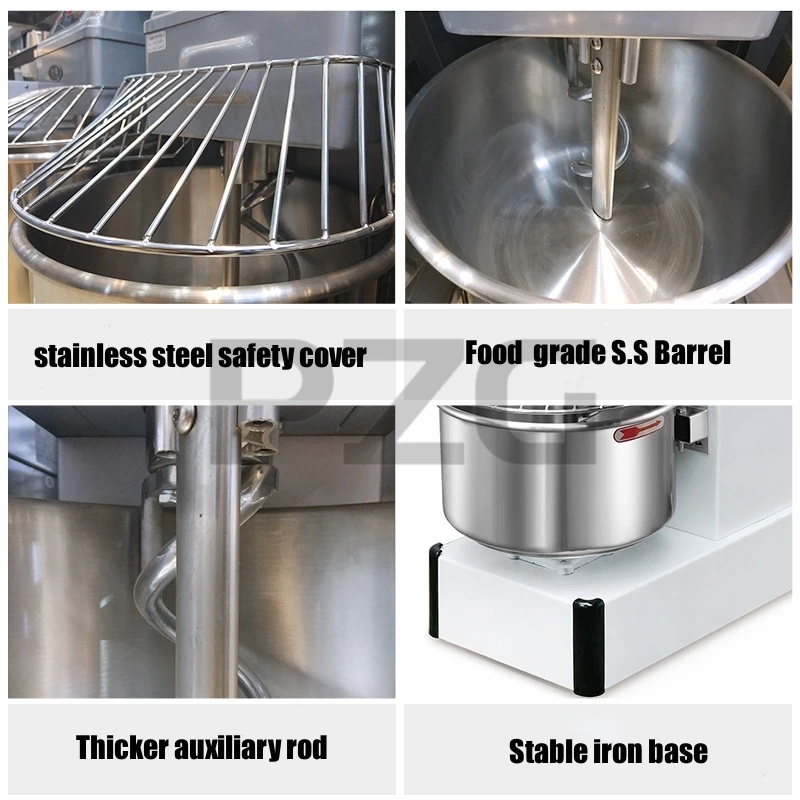 12kg Kneader Pizza Dough Bakery Flour Mixer Machine Spiral Mixer Bread Dough Mixer 5
