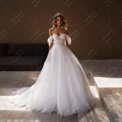 Luxury Princess Lace Beading Wedding Dresses Woman's A Line Sweetheart Off The Shoulder Bride Gowns Elegant Formal Party Vestido