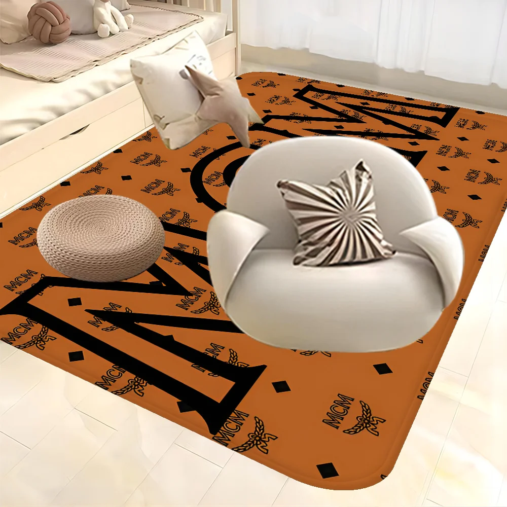 Fashion M-MCM Logo Floor Mat Rectangle Anti-slip Home Soft Badmat Front Door Indoor Outdoor Mat Hotel Decor Mat 5