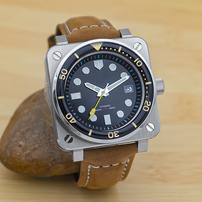 New Square Sapphire Glass 20atm Waterproof Watch Men's Watch Mechanical