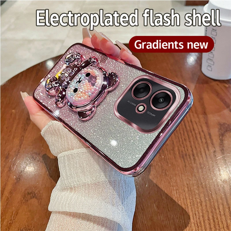Cover per Redmi NOTE13 PRO 5G Wallet Custodia Bling Bling Glitter Brillantini Brillante Custodia Morbido Case Libro Leather, Magnetico Flip Protettiva Portafoglio, ID Slot per Scheda,Ciondolo blu