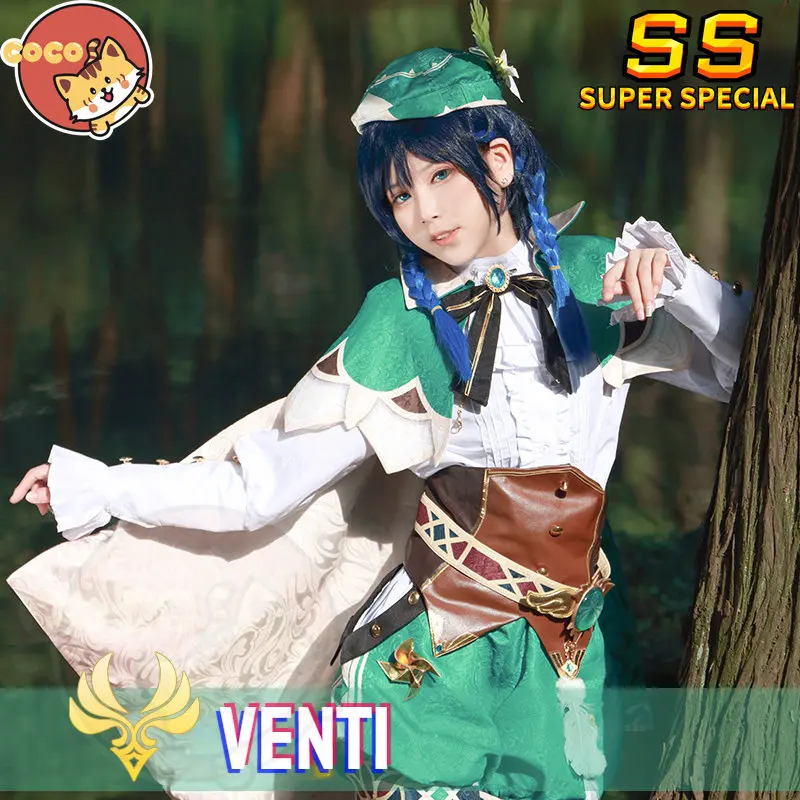 

CoCos-SS Game Genshin Impact Venti cosplay costume Game cos Genshin Impact cosplay God Of Wind Venti costume With Cosplay Wig