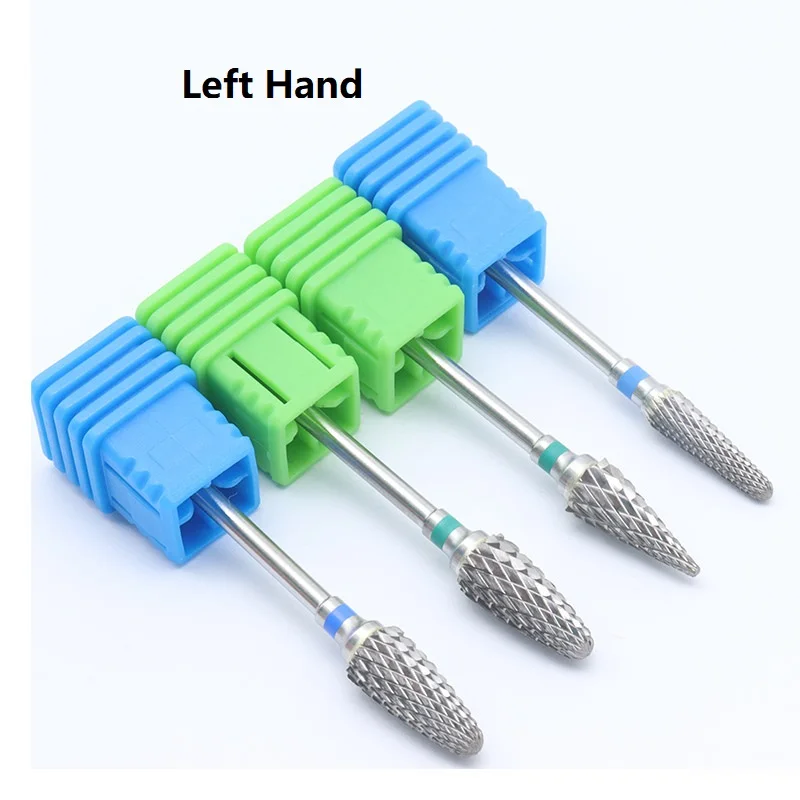 Quality!Left Hand Tungsten Carbide Nail Drill Bit Milling Eletric Manicure Machine Equipment Cuticle Clean Burr Dental 4