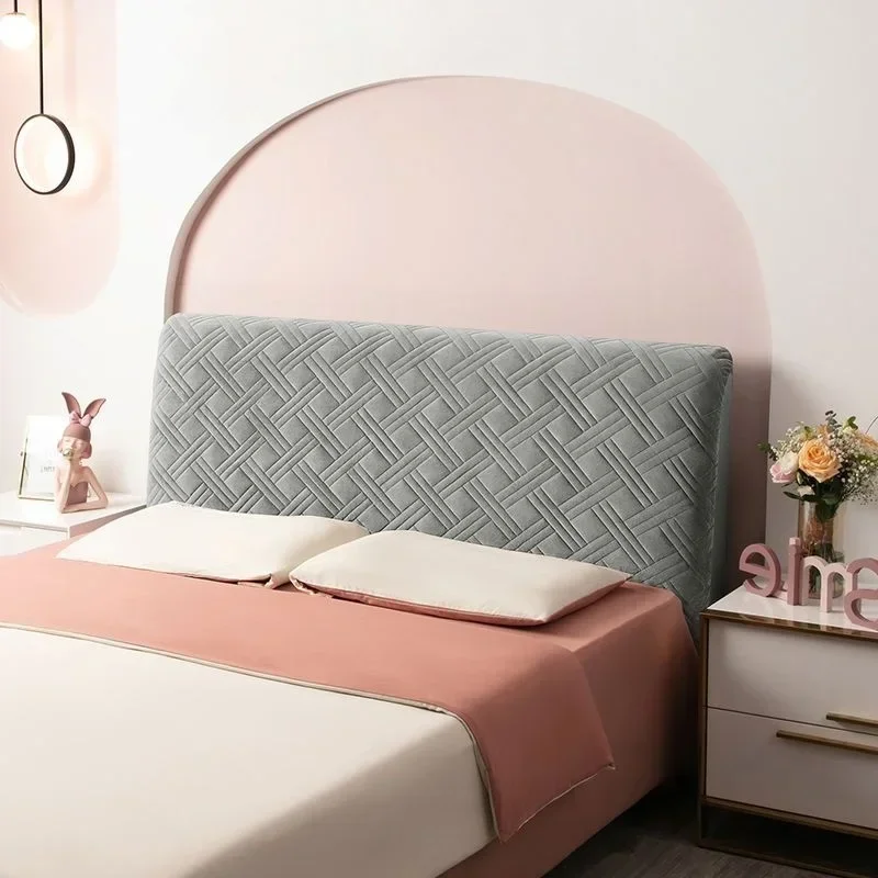 Thicken Soft Plush Quilted Head Cover Thicken Velvet Headboard Cover Solid Color Bed Back Dust Protector European Style velvet headboard cover bed headboard cover