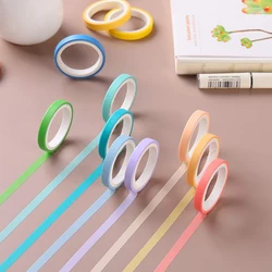 Bande adhésive Washi pour scrapbooking, 5 rouleaux/boîte, ruban de masquage coloré pour décoration, papeterie artisanale pour Journal, fournitures scolaires 