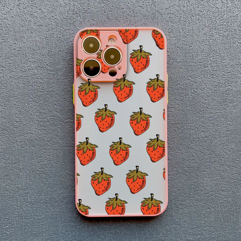 Frucht-Zitronen-Erdbeer-Heidelbeer-Handyhülle für iPhone 17 16 15 14 11 Pro Max 12 13 Mini Pro Max XS XR X 16 15 14 Plus Funda – Detail 5
