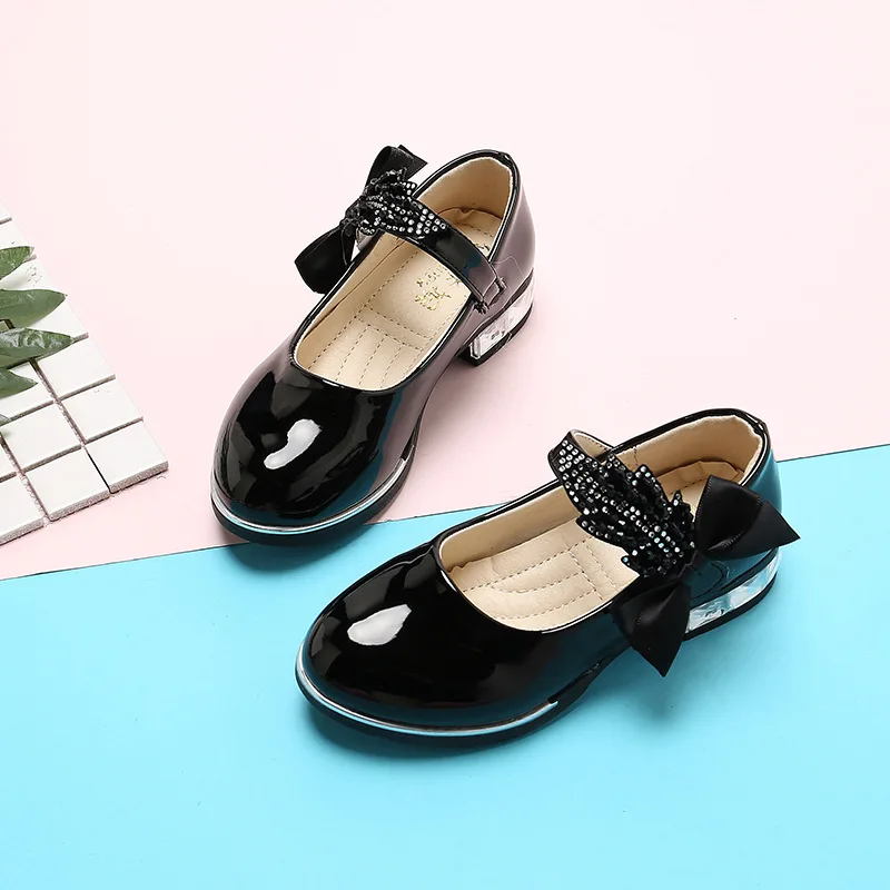 Fashion Girls Shoes Spring New Kids Leather Shoes Soft Soled Girl Princess Shoe Anti Slip Kids Casual Simple Child Shoe