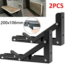

2pcs Campervan Folding-Bracket Stainless Steel Table Shelf For Motorhome Caravan RV Interior Parts Car Accessories