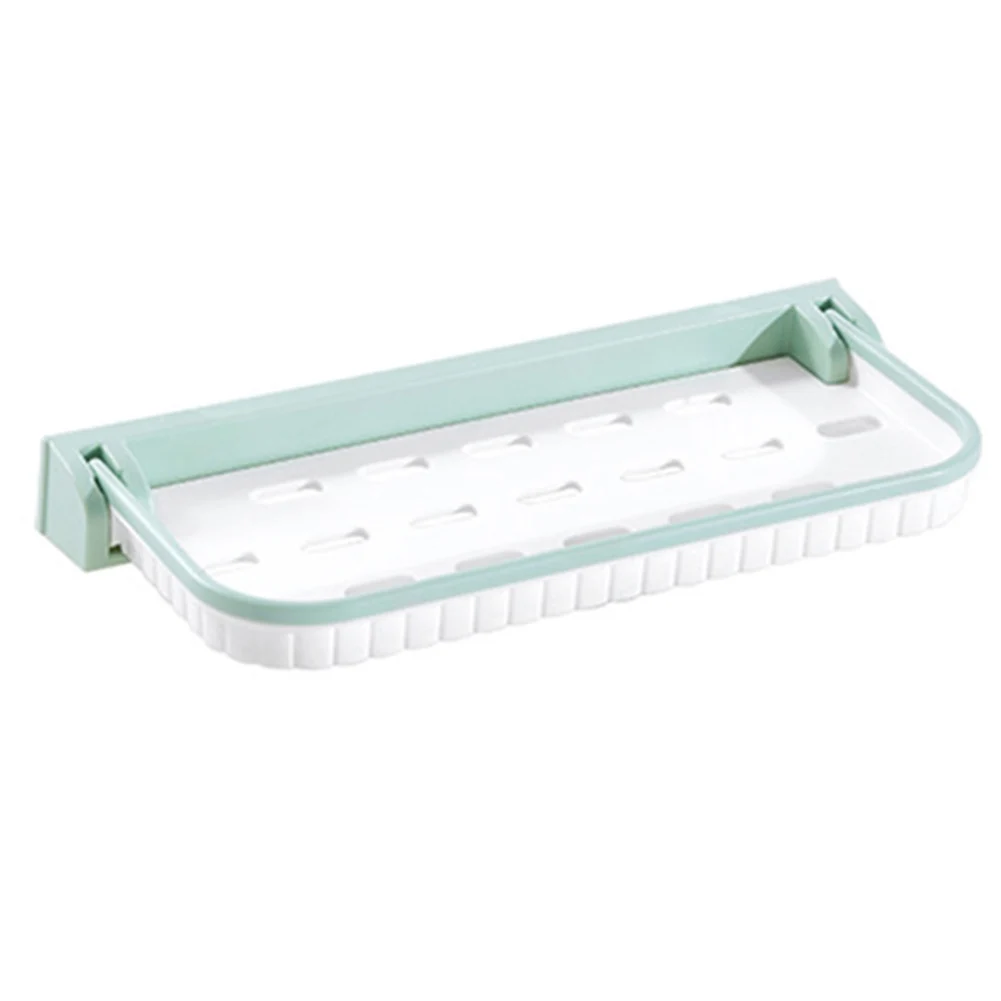

1pcs 90 Degrees Foldable Wall Shelf Bathroom Paper Towel Rack Drain Hole Design For Kitchen Bathroom Storage Shelf Toilet