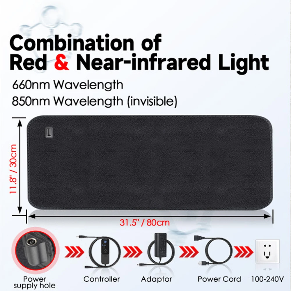 Red＆Infrared Therapy Belt Body Therapy Heating Pad Device Cushion Mat Waist Back Shoulder Muscle Pain Relief Massage