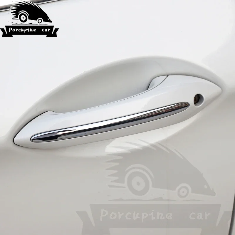 

4 pcs Car Style Stainless Steel Titanium Cover Door Knob Strip Molding Cover Trim Adjustment for BMW 5 Series F10 F18 F11 525