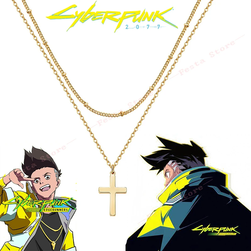 Anime Cyberpunk Edgerunners David parto collana croce Cosplay Prop collana  con ciondolo Unisex accessori per gioielli di moda| | - AliExpress