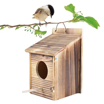 Hanging Wooden Bird Feeder House 1