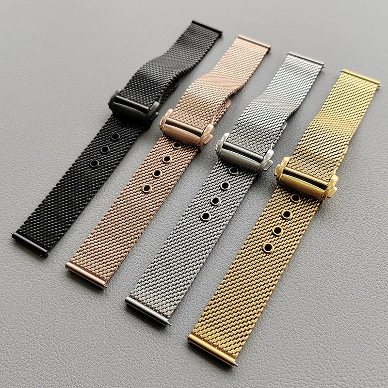 Alça Milanesa para Omega Seamaster Homem 007 Quick Release Malha Loop Aço Inoxidável Fivela Dobrável Pulseira de Relógio de Metal 20 mm 22 mm - Image 5