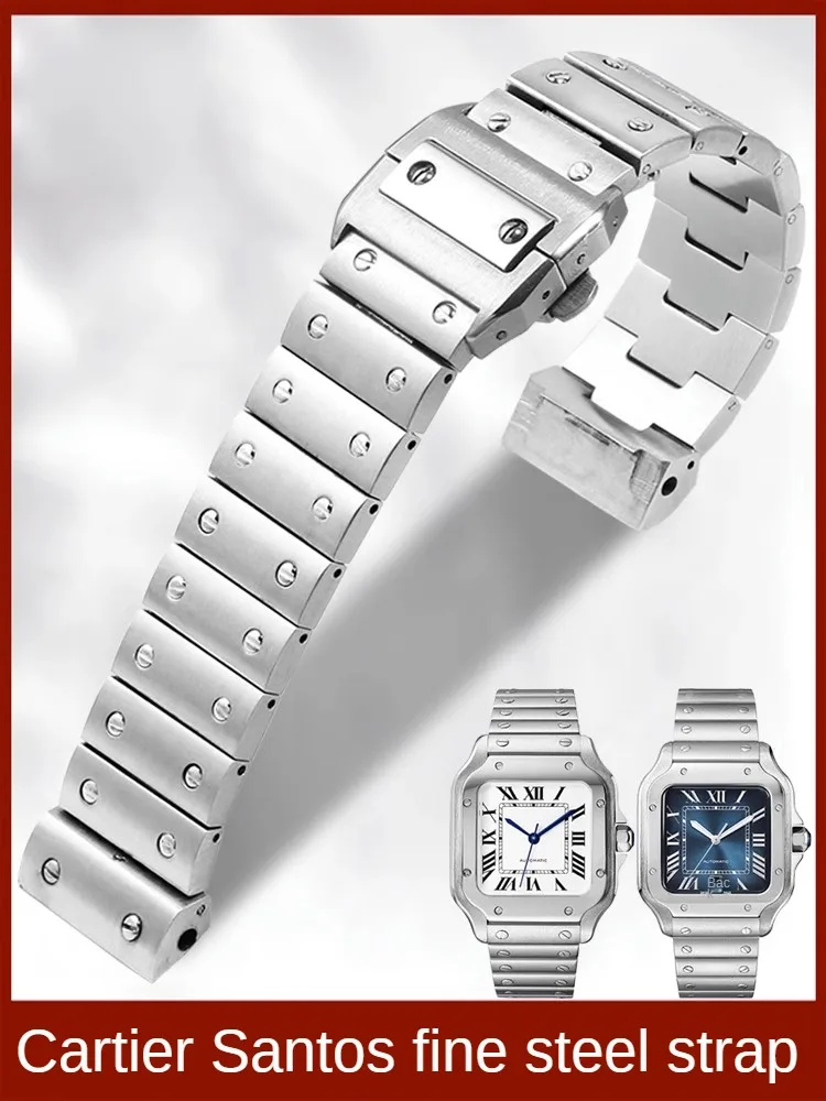 Sostituzione Del Cinturino Dell'Orologio In Acciaio Di Precisione Santos Original Santos 100 Serie Santos Interfaccia Piatta Catena Dell'Orologio In A
