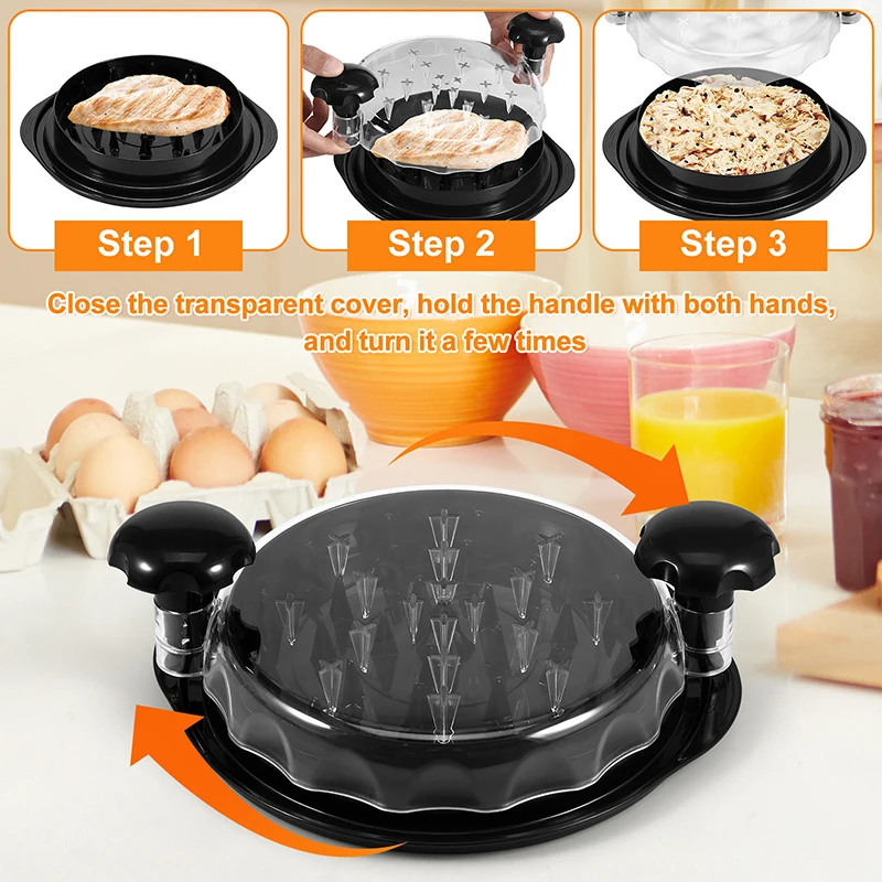 Chicken Shredder Tool Meat Breast Shredding Separation Mincing Grinder Machine with Lid for Shredding Chicken Pulled Beef 닭가슴살
