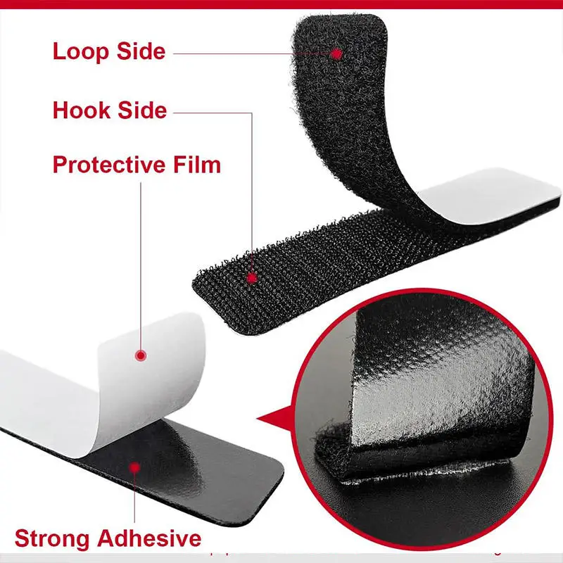Heavy-Duty Self-Adhesive Hook and Loop Fastener Tape