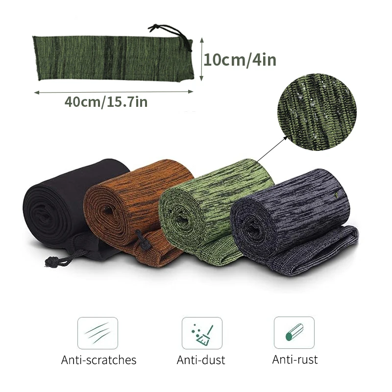 4-Pack 15.7 x 4 inch Polyester Gun Socks, Dustproof And Moisture-Resistant Storage For Hunting And Fishing Guns 2