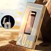 Touch Sensitive Solar Rechargeable Lighter Metal Outdoor Windproof Butane Gas Lighter Turbo Torch Blue Flame Jet Lighters 2