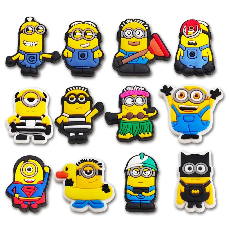 Miniso 12pcs/set Cartoon Despicable Me Shoe Charms PVC Accessories DIY Shoe Decoration For Clogs Sandal Garden Buckle Kids Gifts