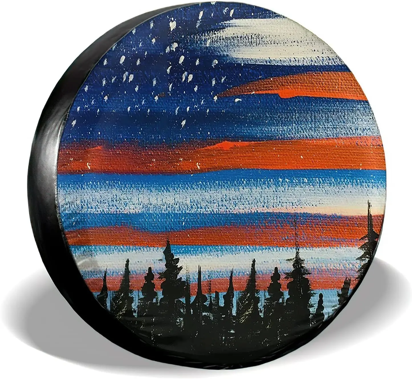 

Aomacsi American Flag Spare Tire Cover 14 Inch Waterproof Sun Protection Fit for Trailers, RV, SUV, Off-Road Vehicle, Camper, an