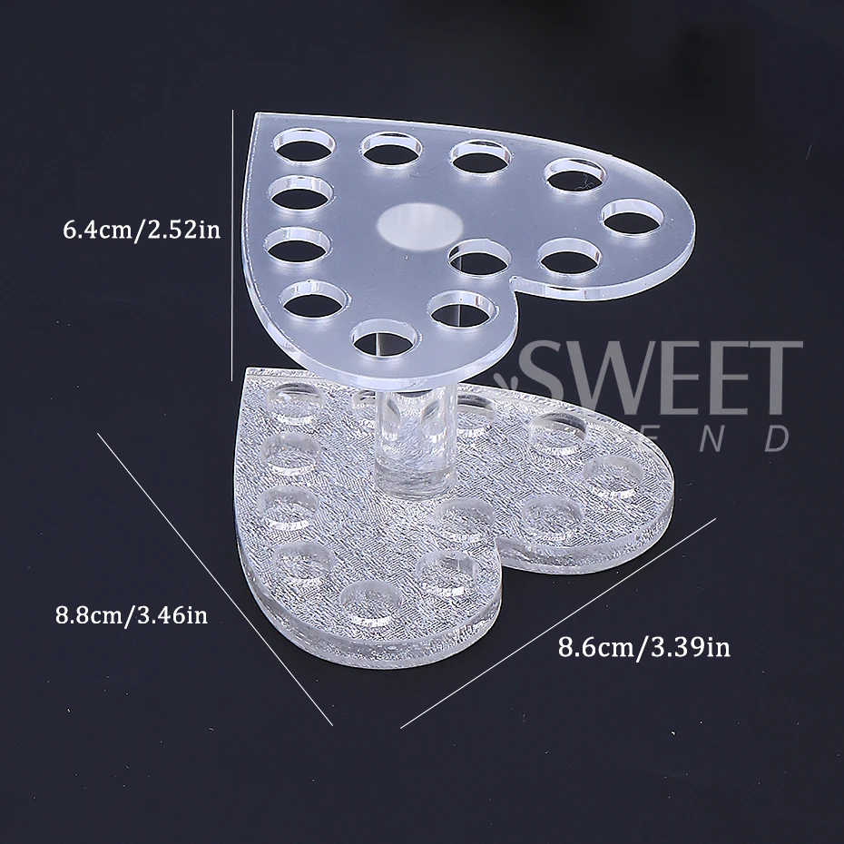 Nail Polish Brush Pen Holder Heart-shaped UV Gel Painting Pen Holder Display Stand Organizer Shelf Manicure Accessories Tools