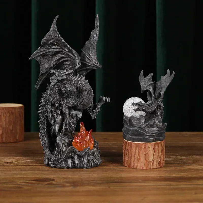 

Battle Dragon Desk Decorative Figurines Resin Decorative Ornaments Ghost Festival Home Decor Crafts Living Room Decoration