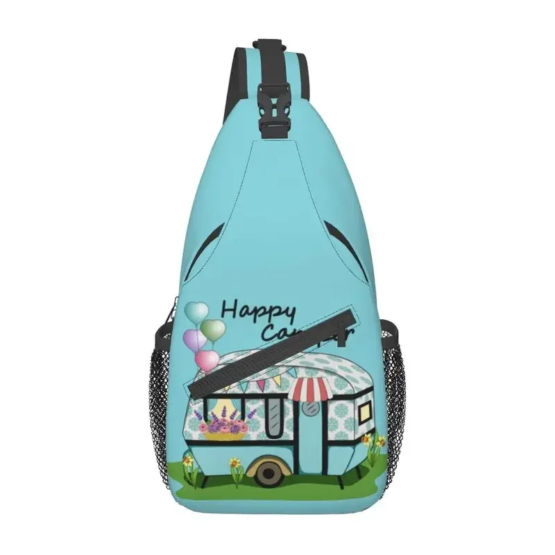 

Дорожные слинг-сумки Happy Adventure для мужчин, крутой нагрудный рюкзак кросс-боди для кемпинга с фургоном Life, дорожный рюкзак